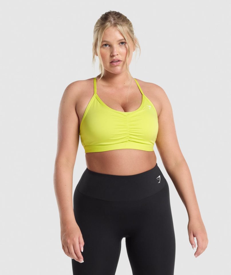 Women\'s Gymshark Ruched Sports Bra Yellow | CA N17D08